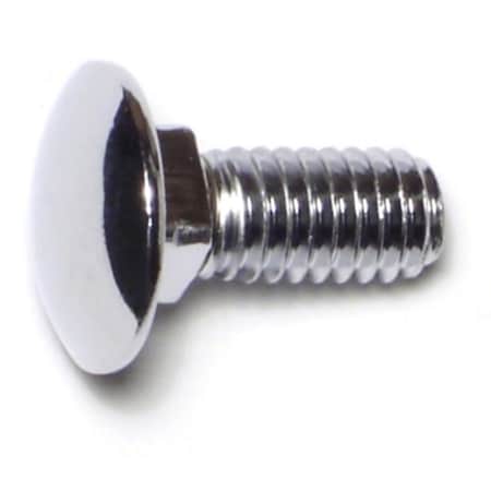 Midwest Fastener Carriage Bolt, Square Neck, 18 (Coarse), 3/4 in L, Steel, Chrome, 5 PK 74125